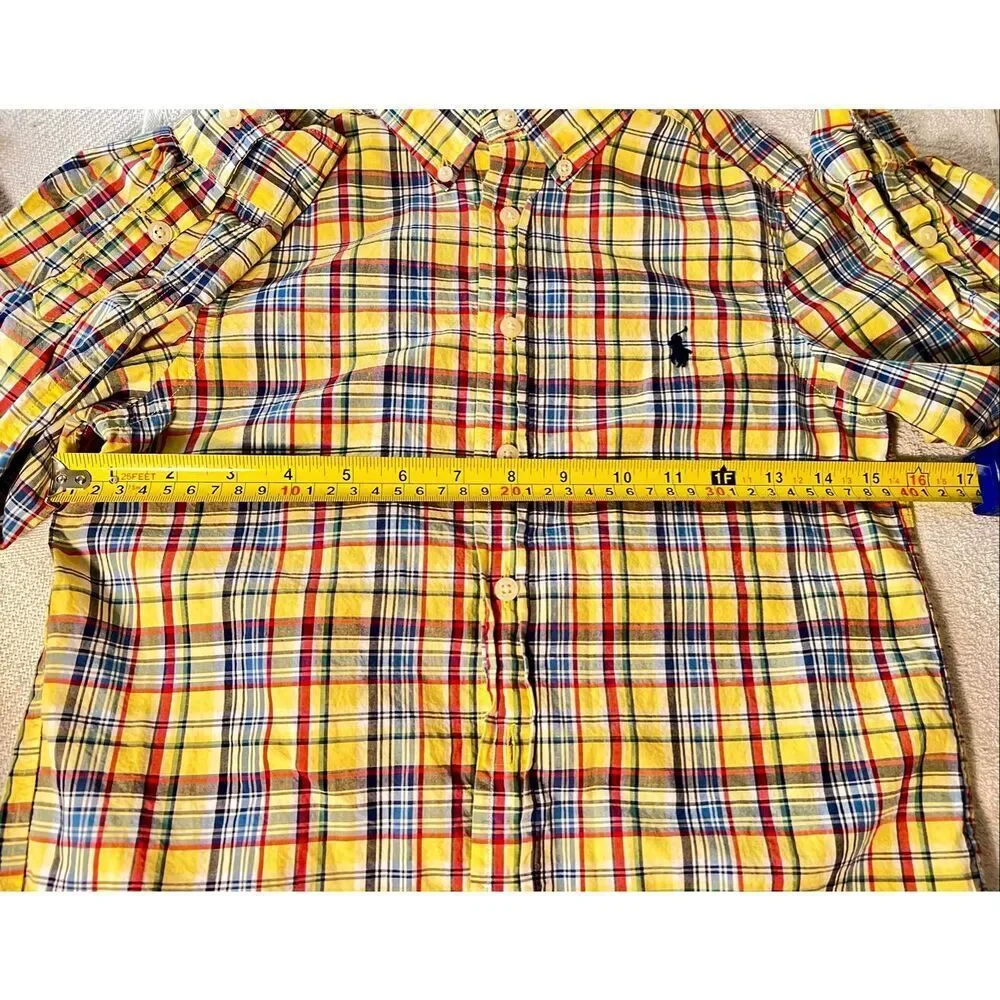 Ralph Lauren Boys Long Sleeve Plaid Button Down Shirt S/8